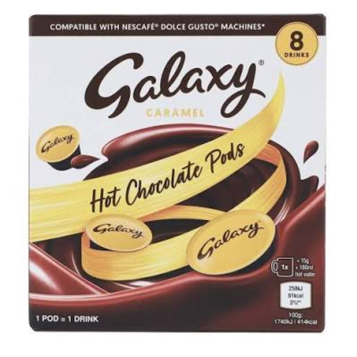 Galaxy Caramel Hot Chocolate Pods 120gm