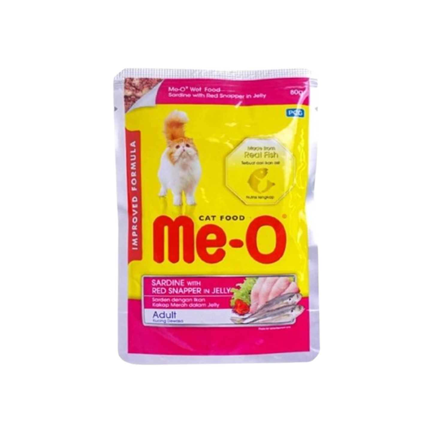 Me-O Red Snapper In Jelly Adult Wet Cat Food 80gm