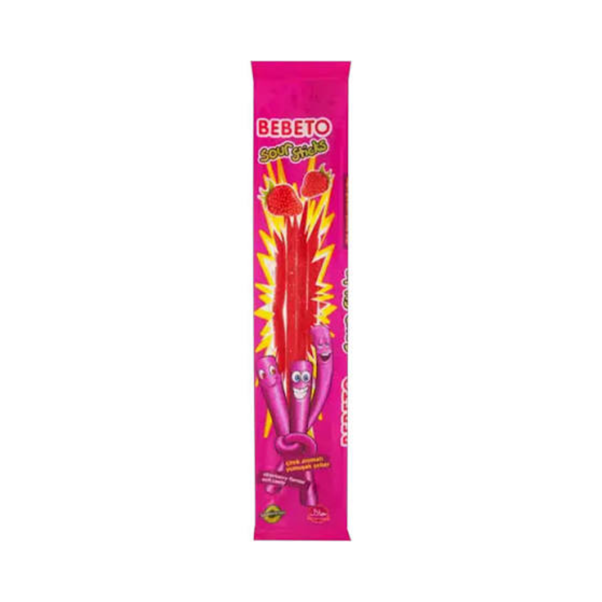 Bebeto Strawberry Sour Sticks 35g