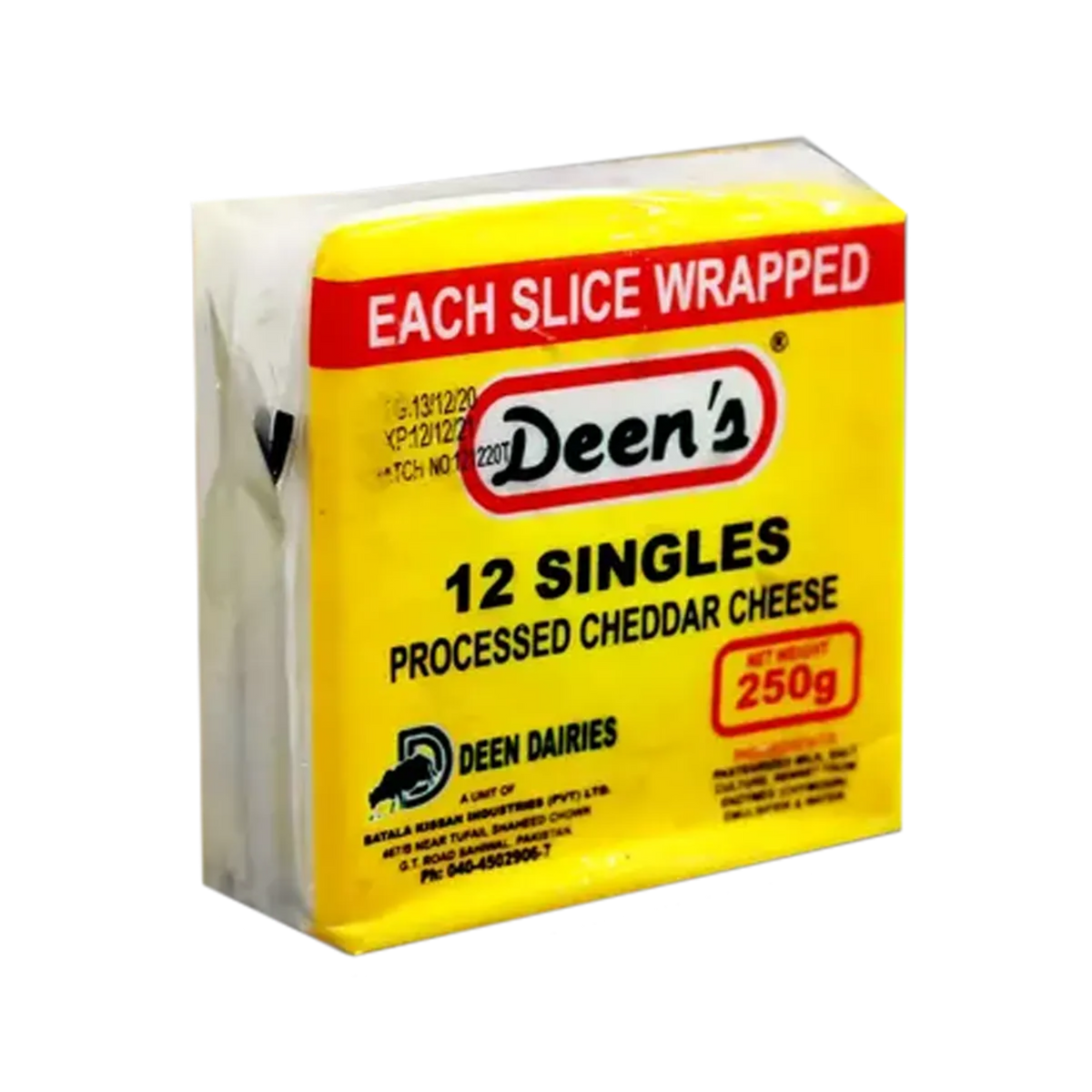Deens Cheddar Cheese Slices 250Gm