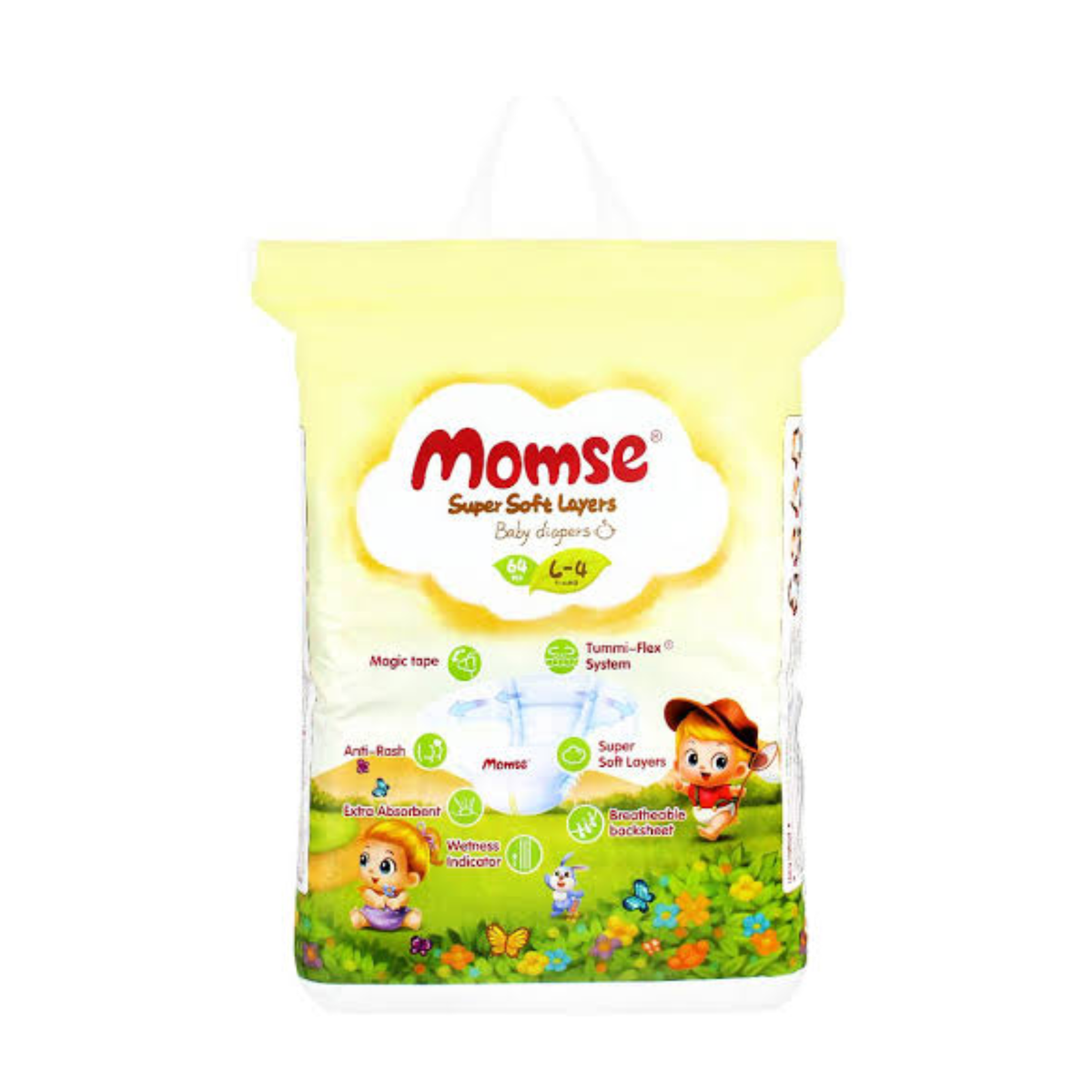 Momse Baby Diaper Mega Large Size 4 9-14 Kg 50