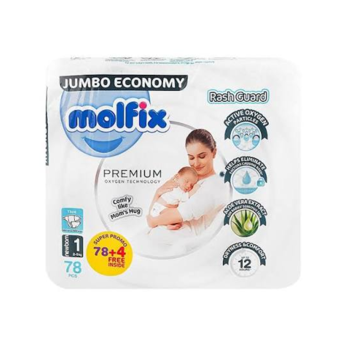 Molfix Premium Diaper, Jumbo Economy, Newborn