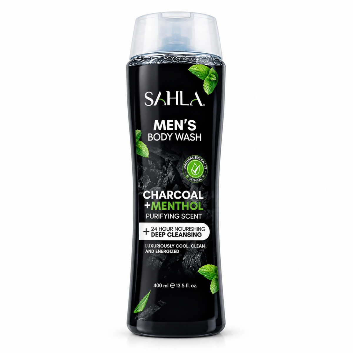 Sahla Charcoal Menthol Body Wash 400ml