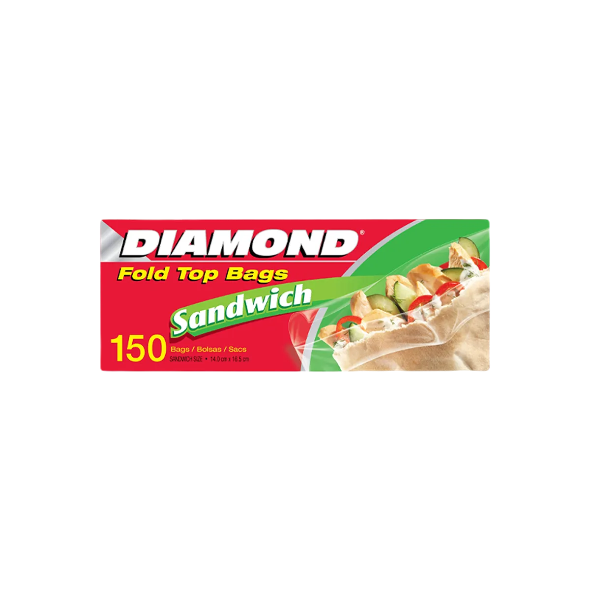Diamond Fold Top Sandwich Bags