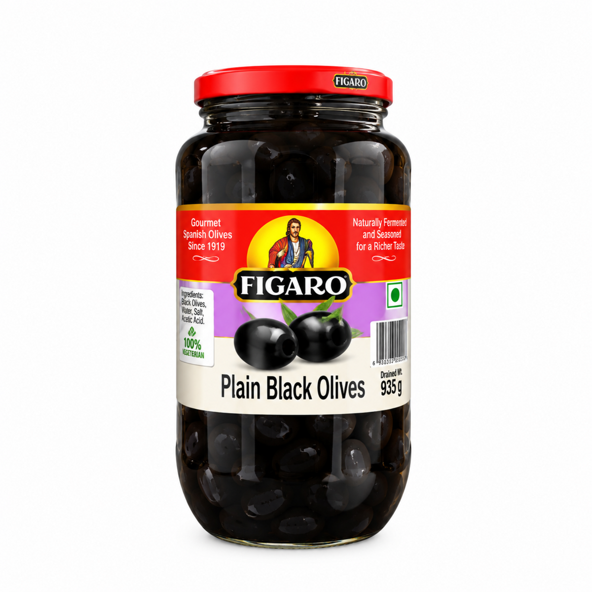 Figaro Black Olives Plain 935g