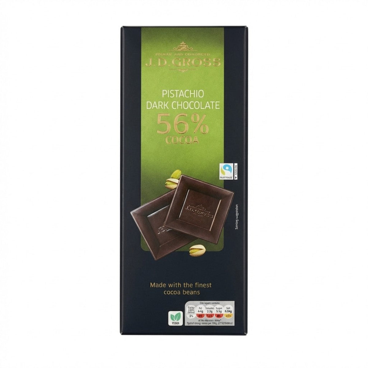 J.D. Gross Dark Chocolate Pistachio 56% Cocoa 125g