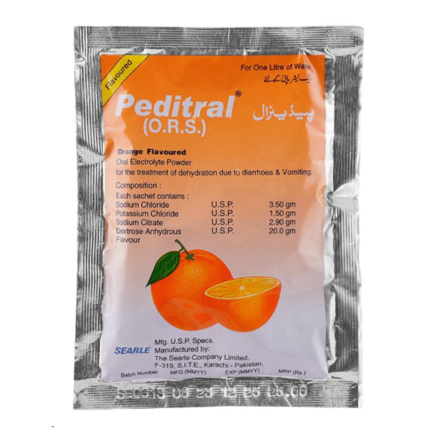 Peditral ORS (Oral Rehydration Salts) Orange Sachet
