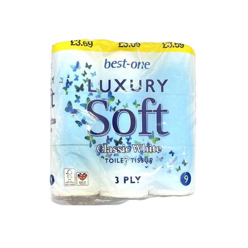 Best-One Luxury Soft Classic White Toilet Tissue 3 Ply 9