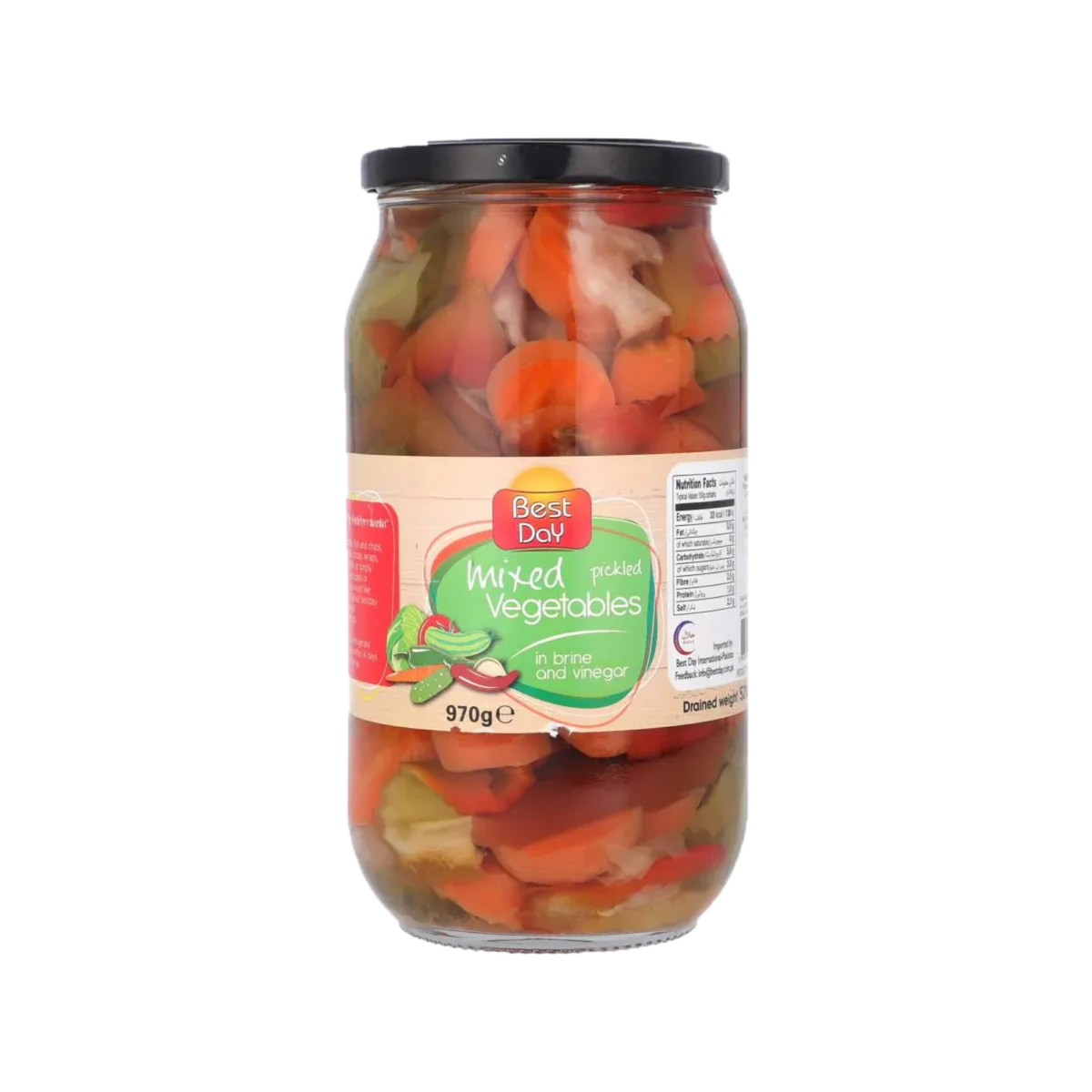 Best Day Mixed Vegetable in Brine and Vinegar 970g