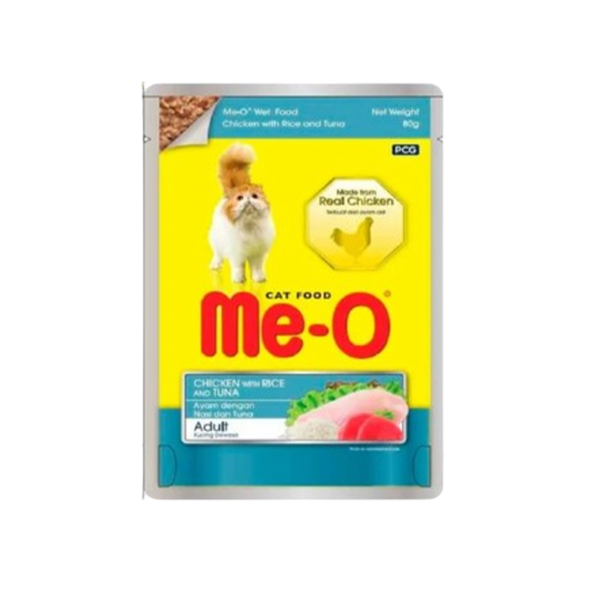 Me-o Adult Chicken With Rice And Tuna Cat Food 80g