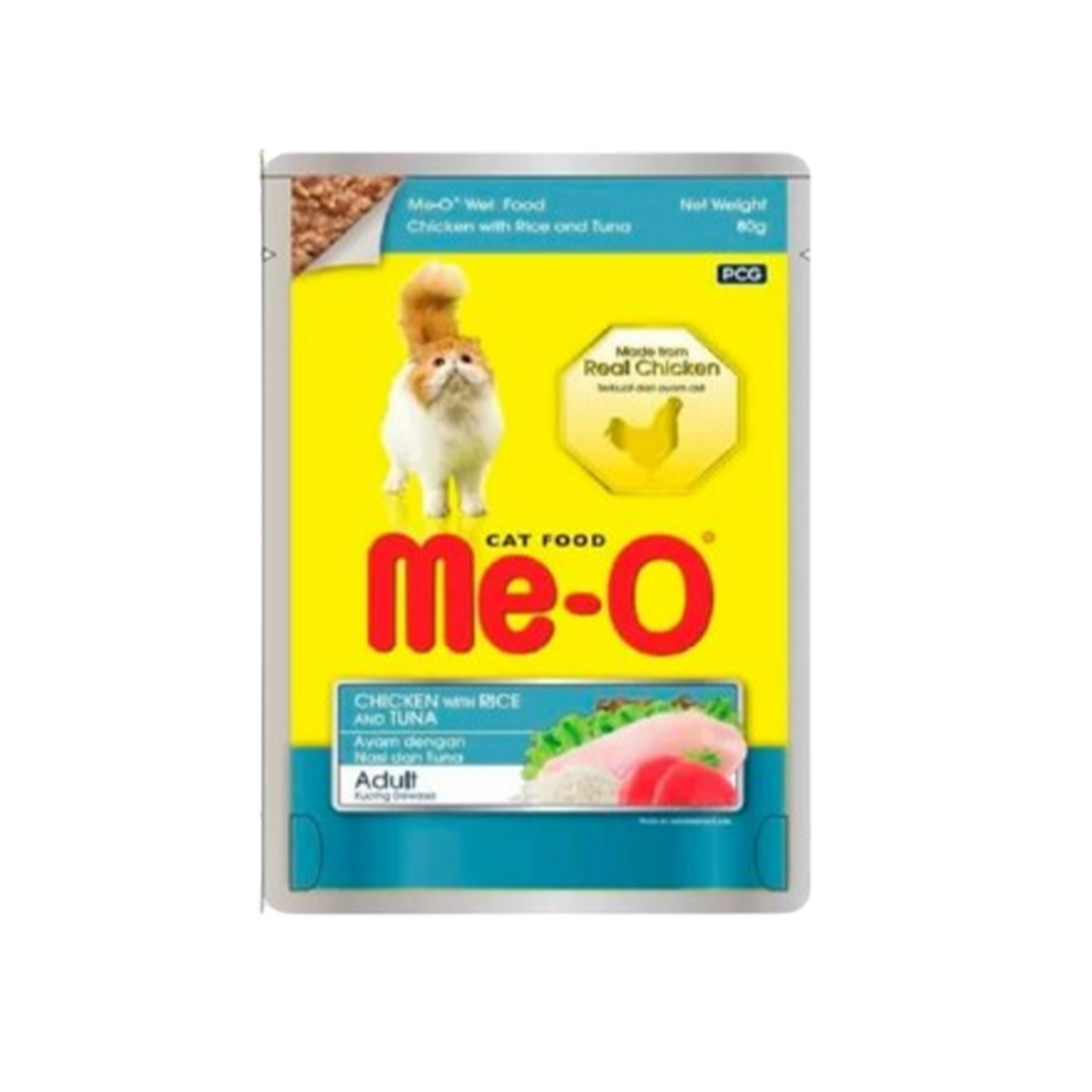 Me-o Adult Chicken With Rice And Tuna Cat Food 80g