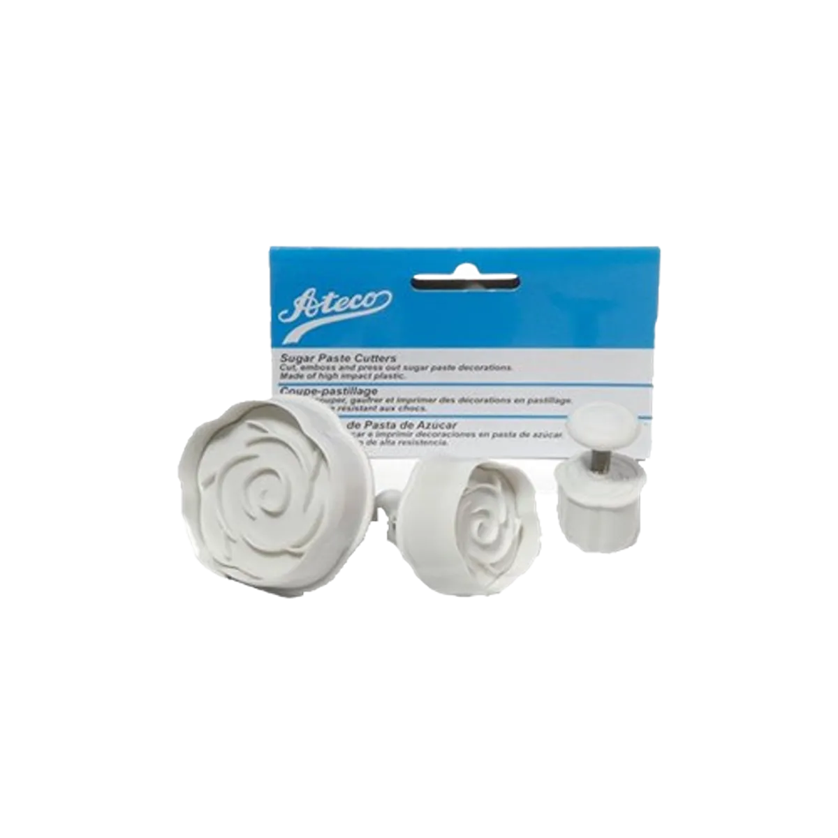 Ateco 3 Rose Sugar Paste Plunger Cutter Set