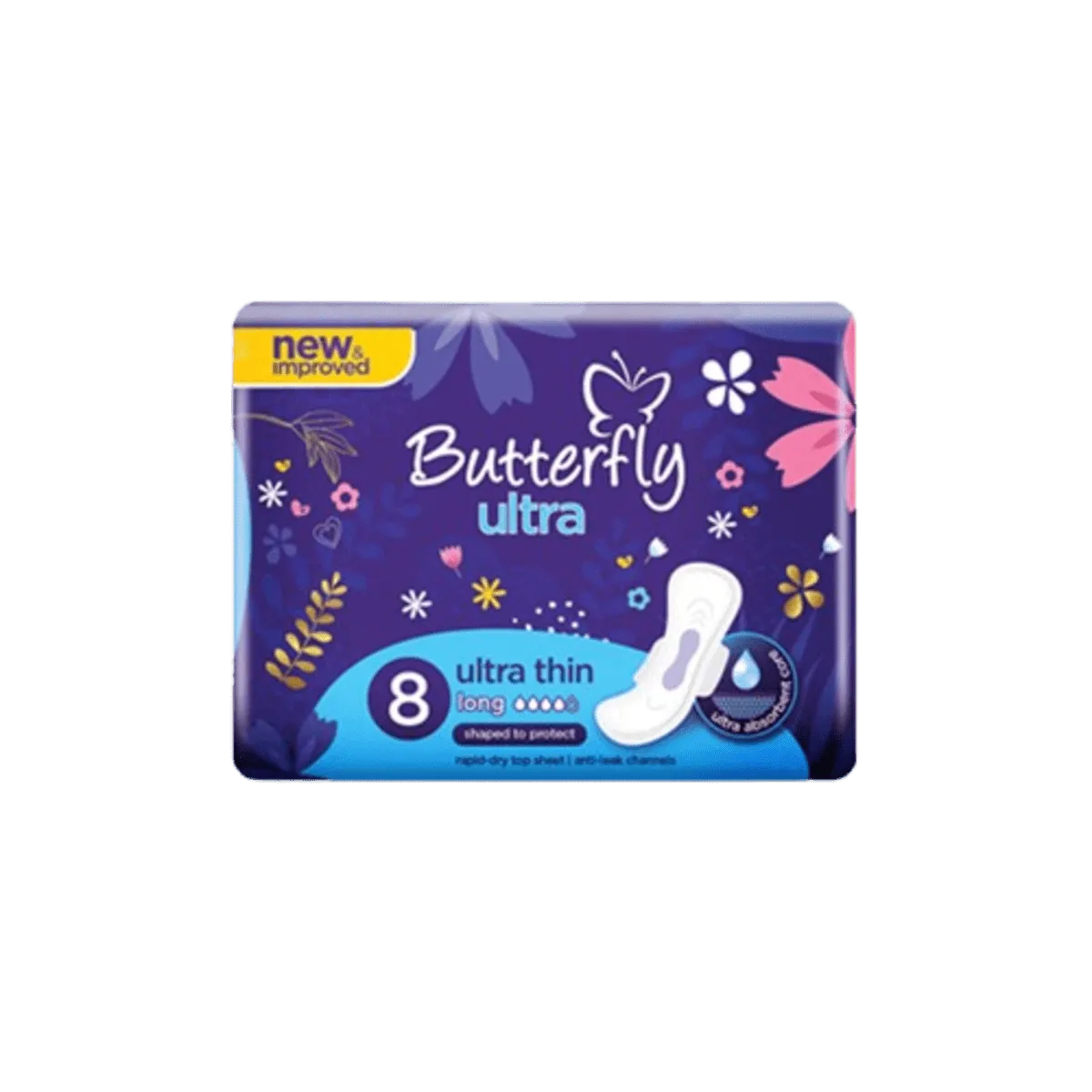 Butterfly Sanitary Napkin Ultra Long 8 Pcs