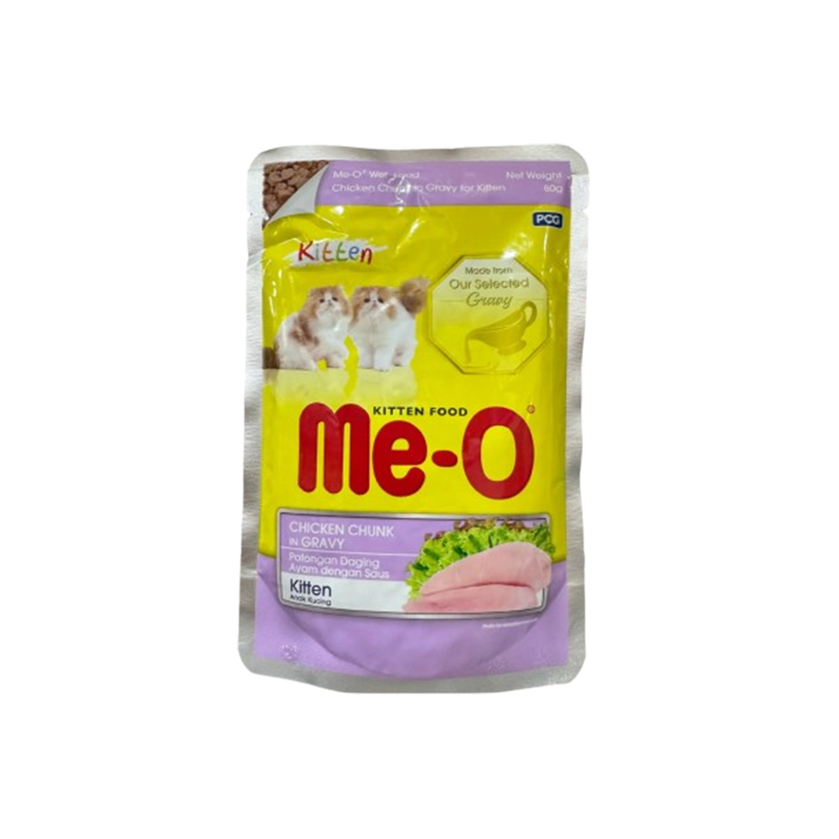Me-O Pouch Kitten Chicken Chunk in Gravy 80g