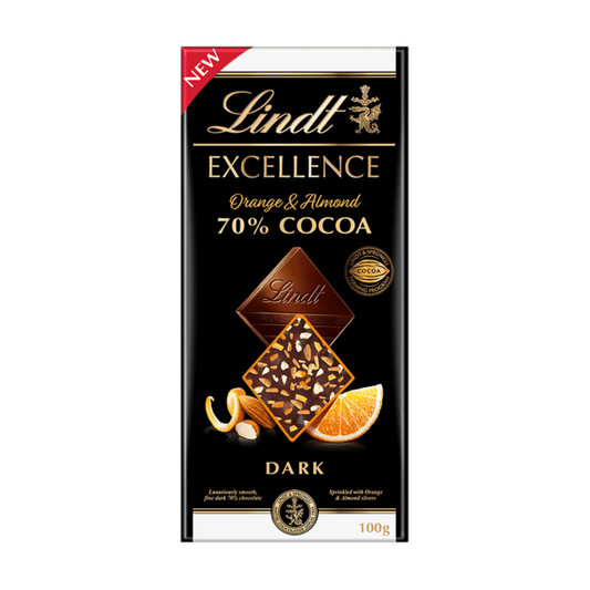 Lindt Excellence Orange Dark Chocolate Almonds Bar 100g
