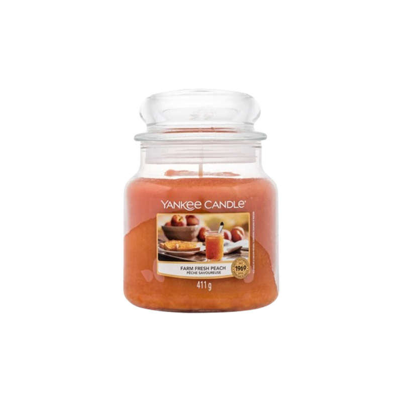 Yankee Candle Medium Jar ?rednia ?wieca zapachowa Farm Fresh Peach