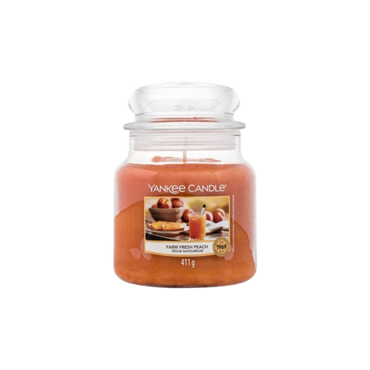 Yankee Candle Medium Jar ?rednia ?wieca zapachowa Farm Fresh Peach