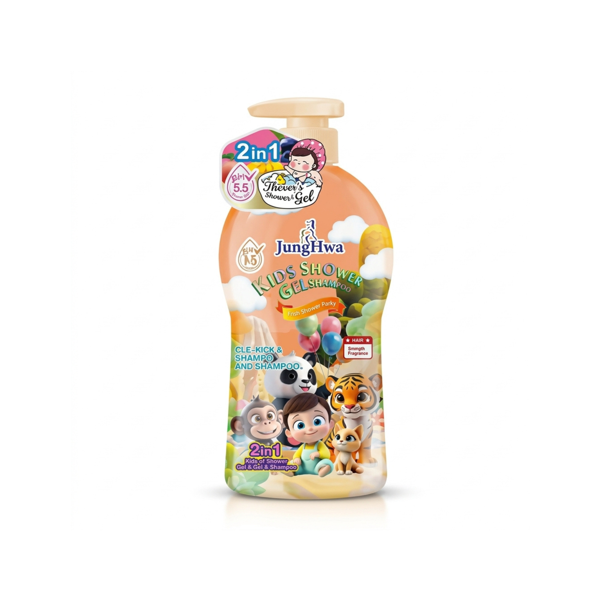Jung Hwa 2 In 1 Kids Shower Gel Shampoo 800ml
