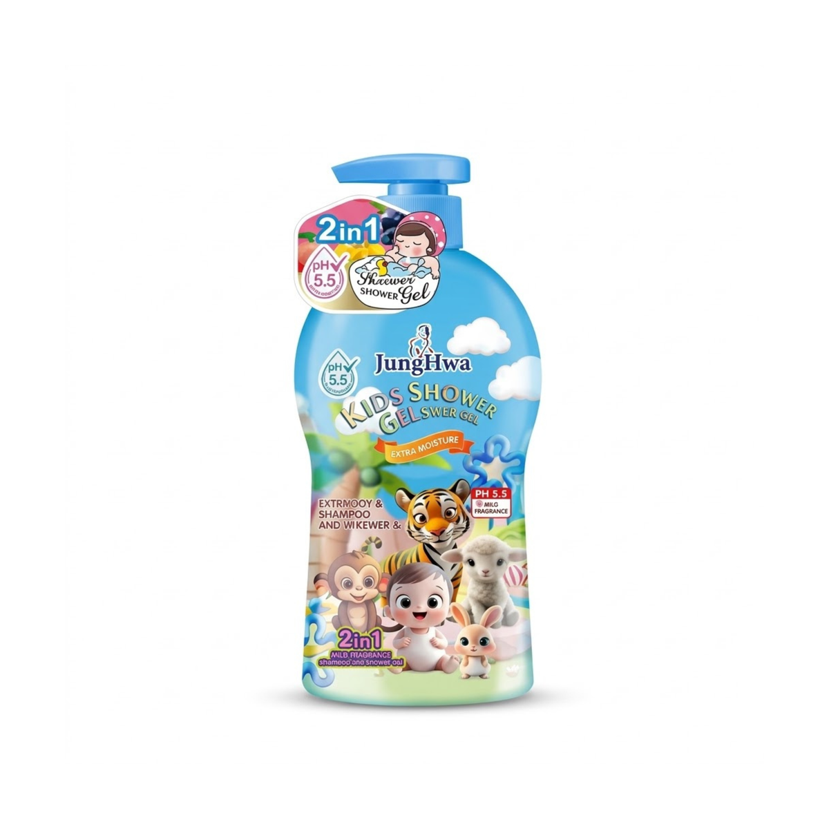 Jung Hwa 2 In 1 Kids Shower Gel Shampoo 800ml