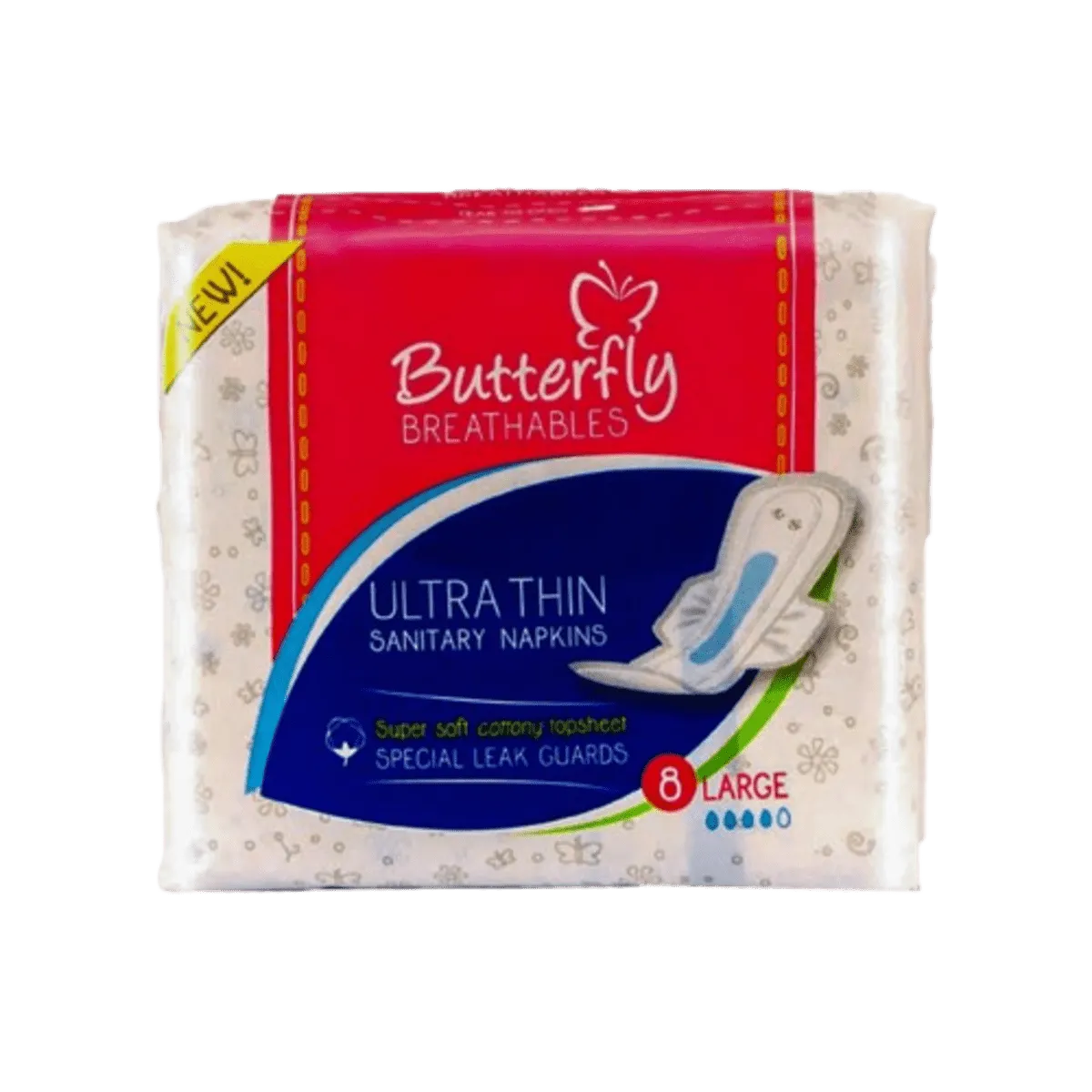 Butterfly Breathables Ultra Thin Sanitary Napkins 8L