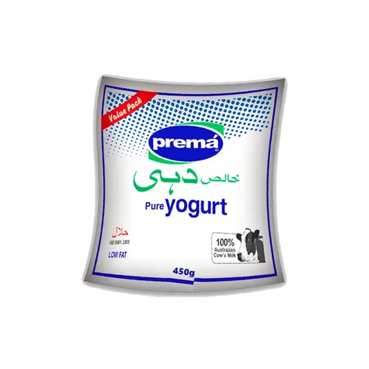 Prema Yogurt Natural Pouch 450g New