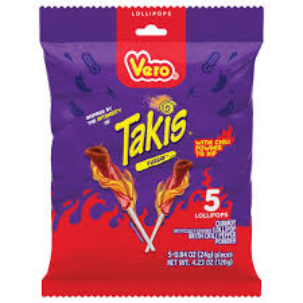 Takis Vero Lollipops 5Pieces Bag 120g