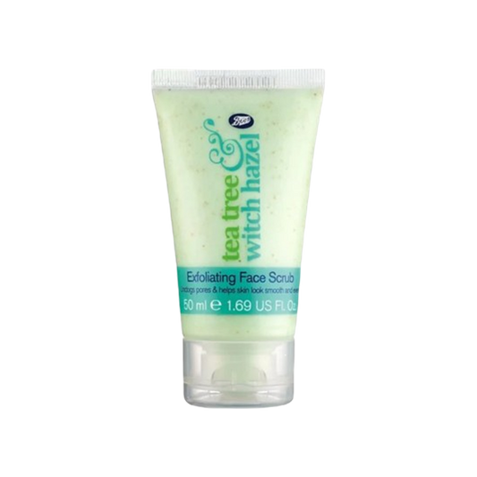 Boots Face Scrub Tea Tree & Witch Hazel Exfoliating 50ml
