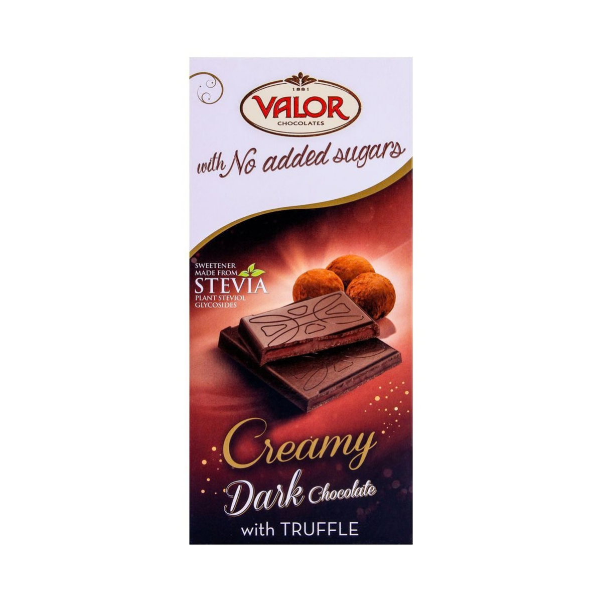Valor Creamy Dark Chocolate Truffle Bar 100g