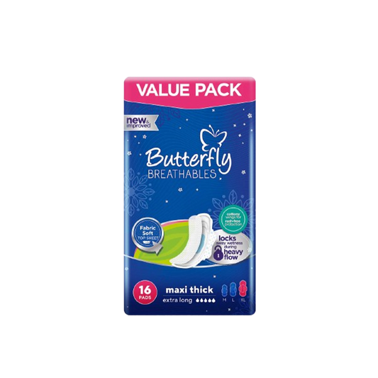 Butterfly Cotton Maxi Thick Extra Long 16Pads