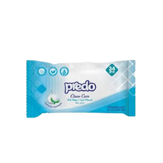 Predo Clean Care Wet Wipes 34 Pcs