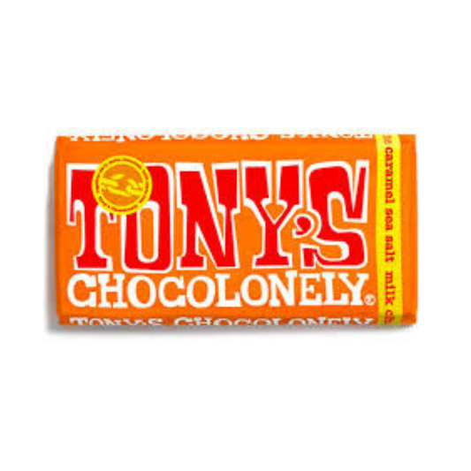 Tonys Caramel Sea Salt Milk Chocolate Bar 180g