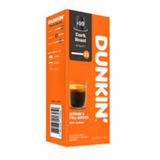 Dunkin Coffee Pods 100% Arabica Dark Roast 10Pcs 52g