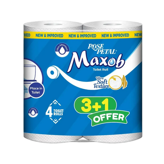 Rose Petal Toilet Roll Maxob 3+1 4Pack