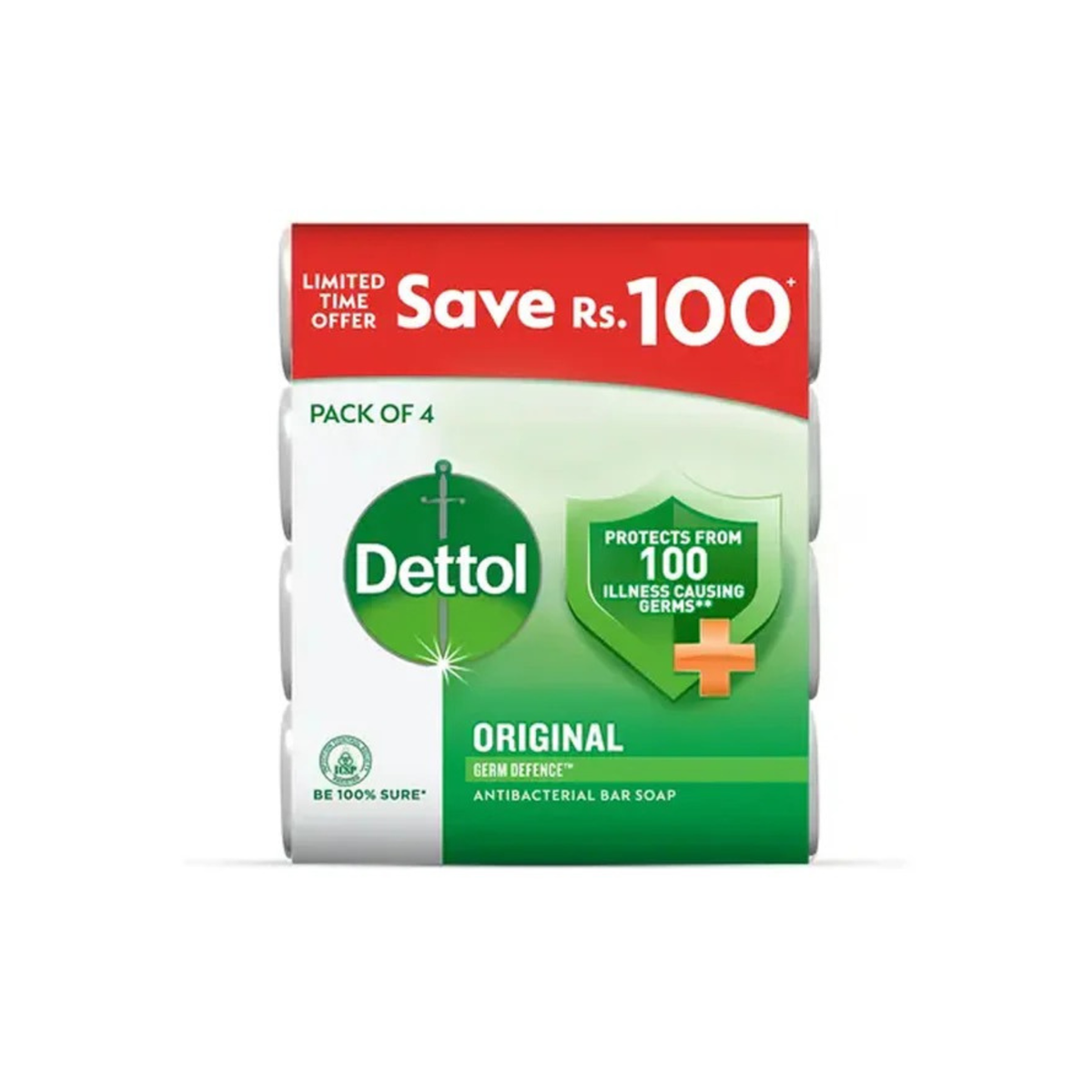 Reckitt Dettol Soap Original Pack Of 4 138g