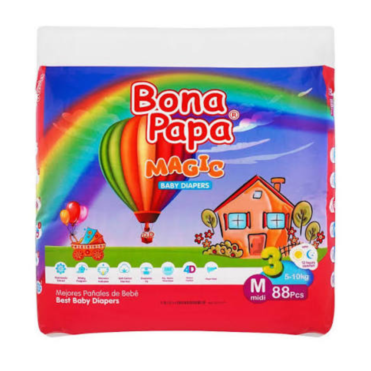 Bona Papa Baby Diapers M No. 3 510Kg 88Pice