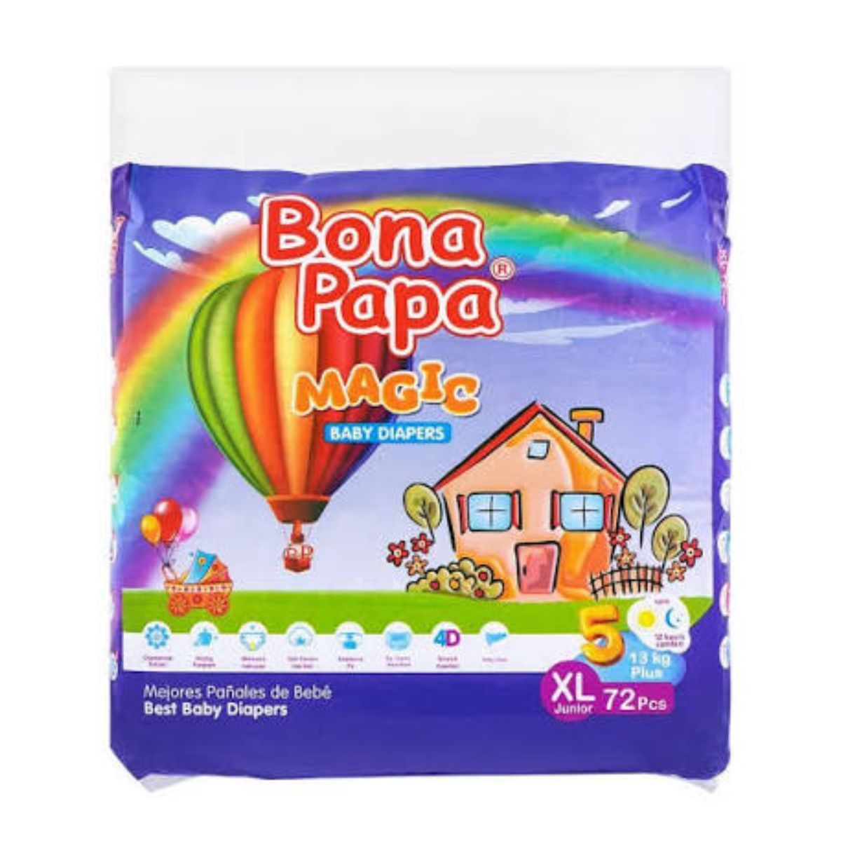 Bona Papa Baby Diapers Magic X-Large No.5 72 Pcs