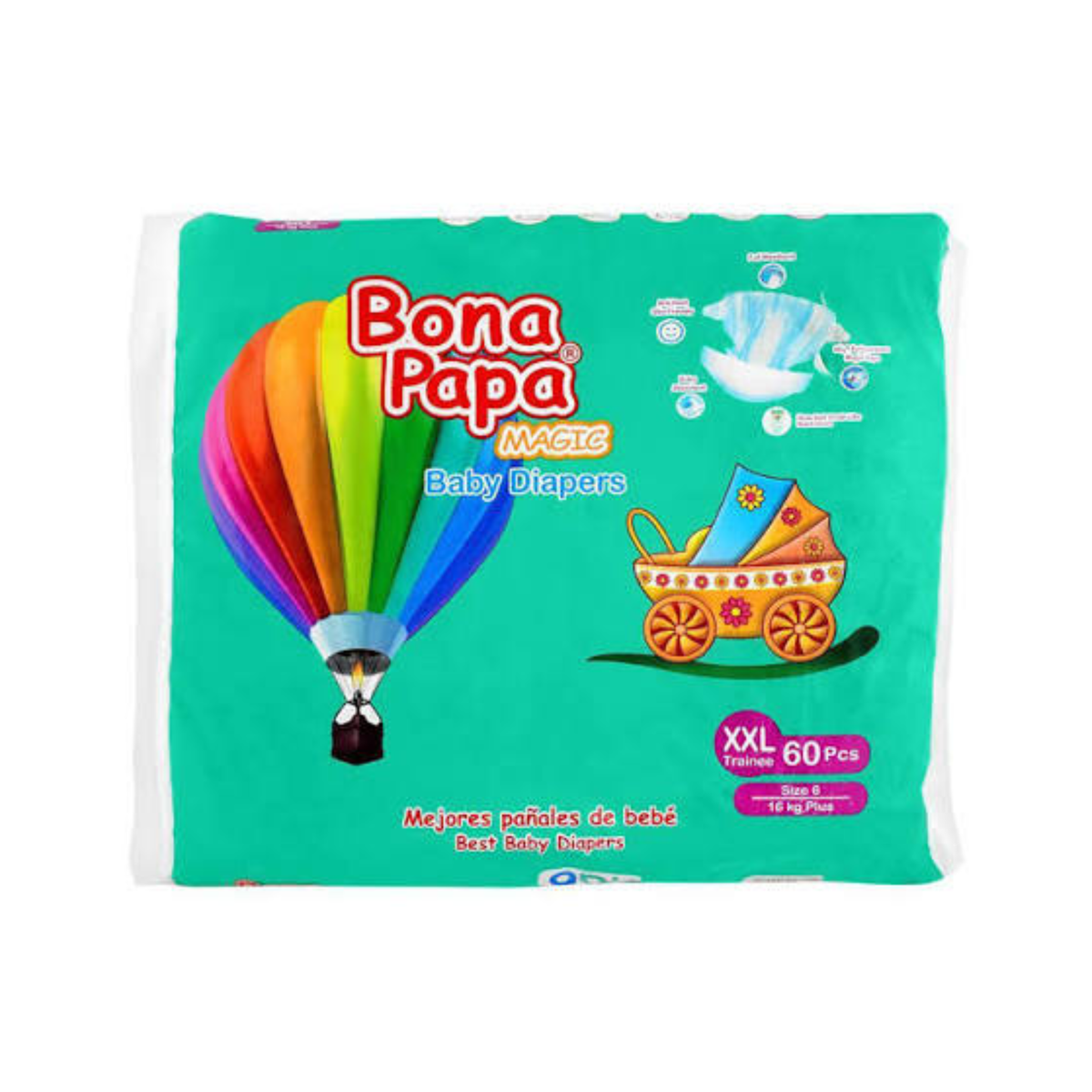 Bona Papa Magic Baby Dipers XX-Large 60 Pcs