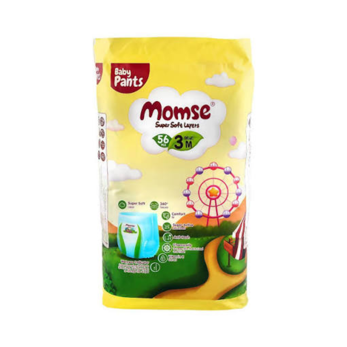 Momse Baby Diaper Mega Medium Size 3 6-11 Kg 56pic