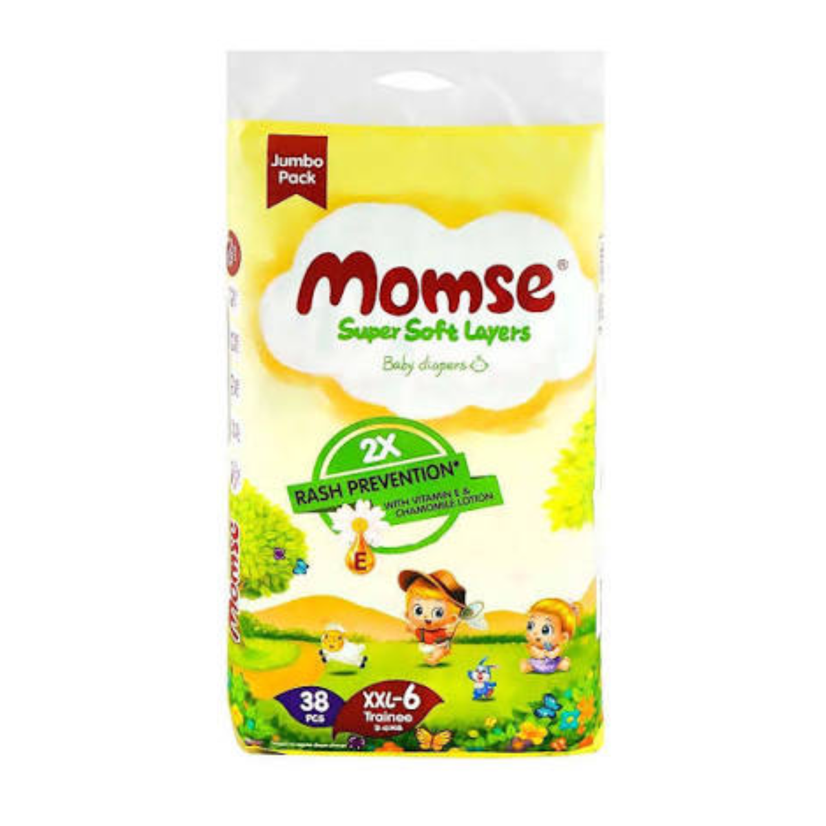Momse Baby Diaper, XXL 38 Pcs