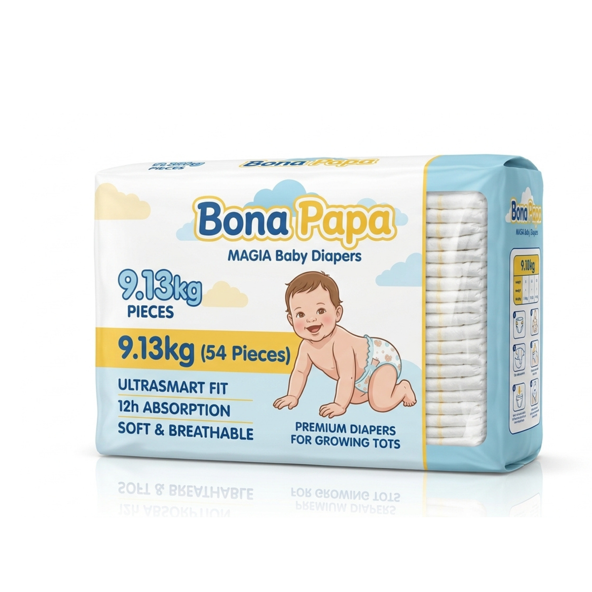 Bona Papa Magia Baby Dipers 9.13kg 54 Pice