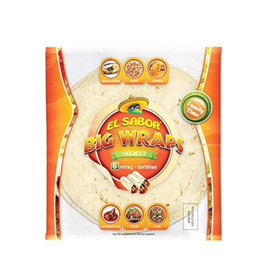 El Sabor Tortilla Wraps Original 18s 504g