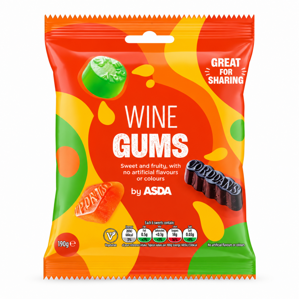 Asda Wine Gums Jelly Sweets 190g