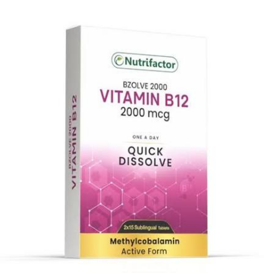 Bzolve vitamin b12 Bioactive form Quick Dissolve Nutrifactor 30s
