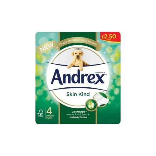 Andrex Skin Kind 4 Luxury Rolls Tissue