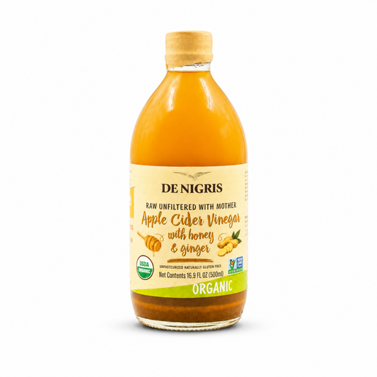 De Nigris Organic Vinegar, Apple Cider Honey Ginger 500ml