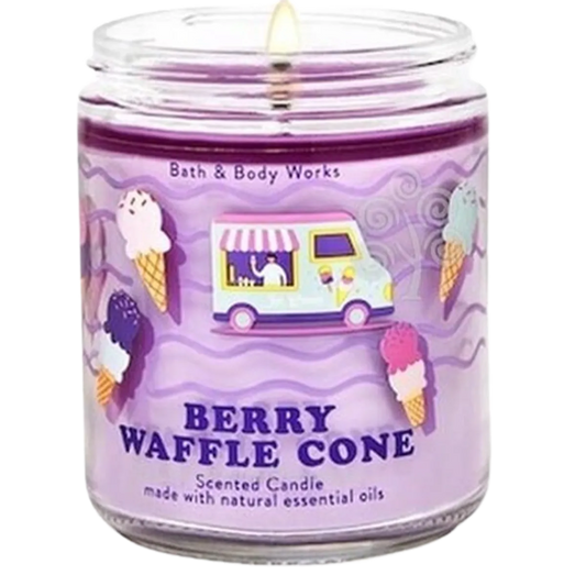 Bath & Body Works Single Wick Candle Berry Waffle Cone