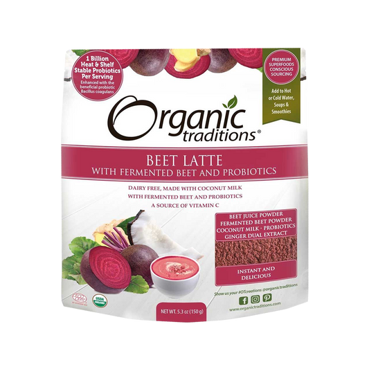 Organic Traditions Beet Latte with Fermented Probiotics 150g