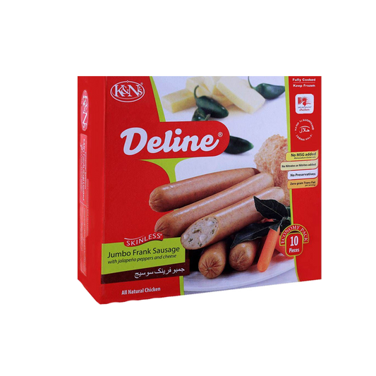 K&Ns Food Jumbo Frank With Jalapeno Peppers and Cheese 740g