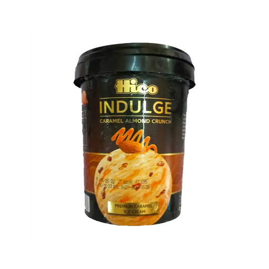 Hico Indulged Ice Cream Caramel Almond Crunch Tub 500ml