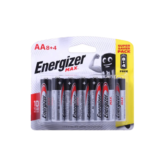 Energizer Max AA Battries 8+4 Pack